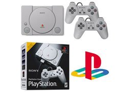 Sony PlayStation Classic Mini Gaming Console w/ 2 Controller, 20 Pre-loaded Games
