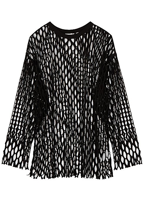 DRIES VAN NOTEN
Henato black jersey-mesh top