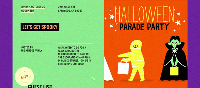 HALLOWEEN. PARADE PARTY. LET'S GET SPOOKY