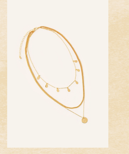 Gold-plated layered necklace