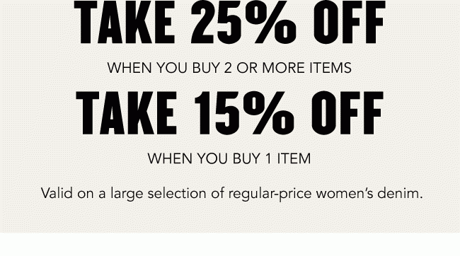 Take 25% Off | Take 15% Off