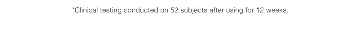 *Clinical testing conducted on 52 subjects after using for 12 weeks.