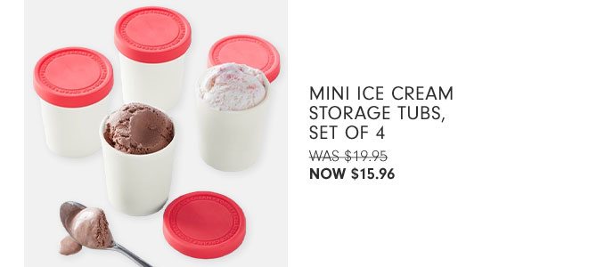 Mini Ice Cream Storage Tubs, Set of 4 NOW $15.96