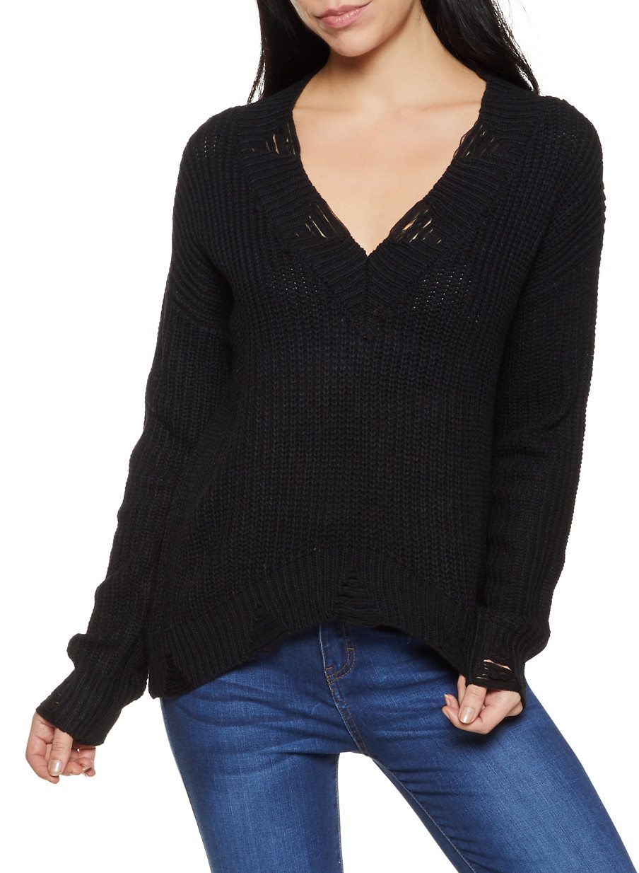 Frayed Knit Sweater