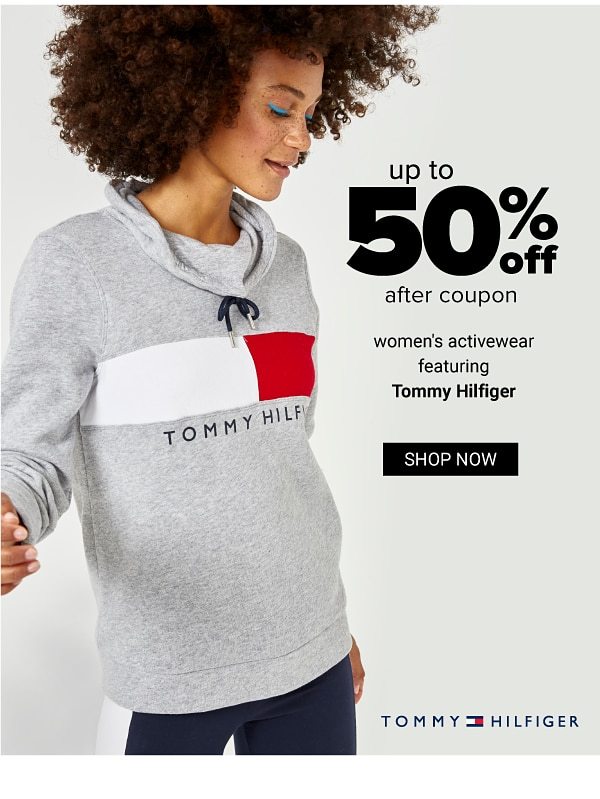 Up to 50% off after coupon women's activewear featuring Tommy Hilfiger - Shop Now