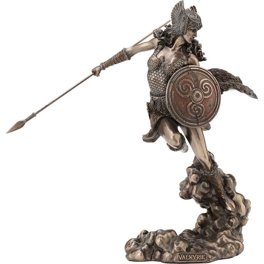 Image of Valkyrie with Spear and Shield Statue