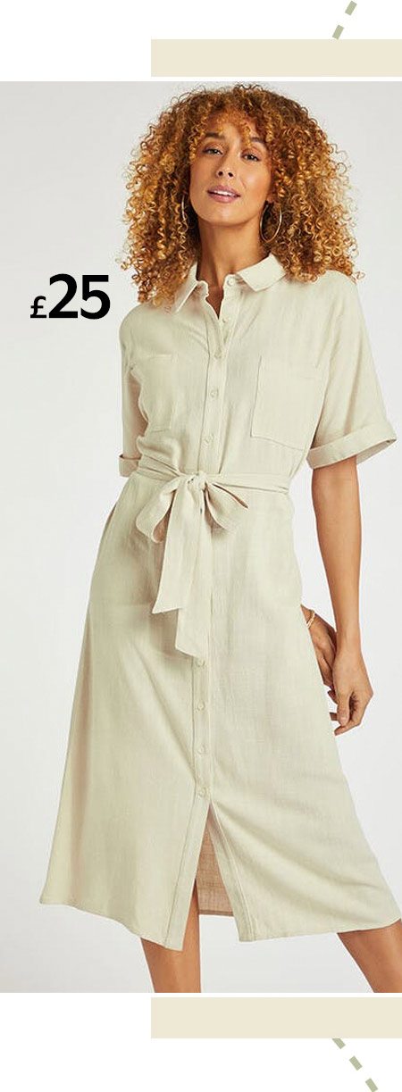 linen style shirt dress