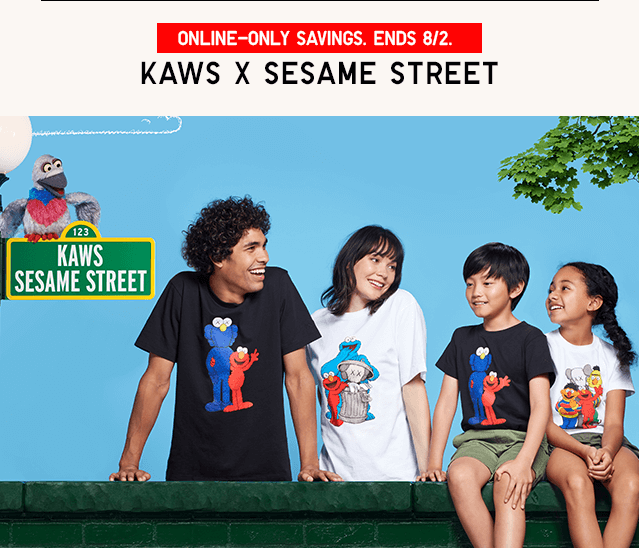 ONLINE-ONLY SAVINGS. ENDS 8/2. - KAWS X SESAME STREET