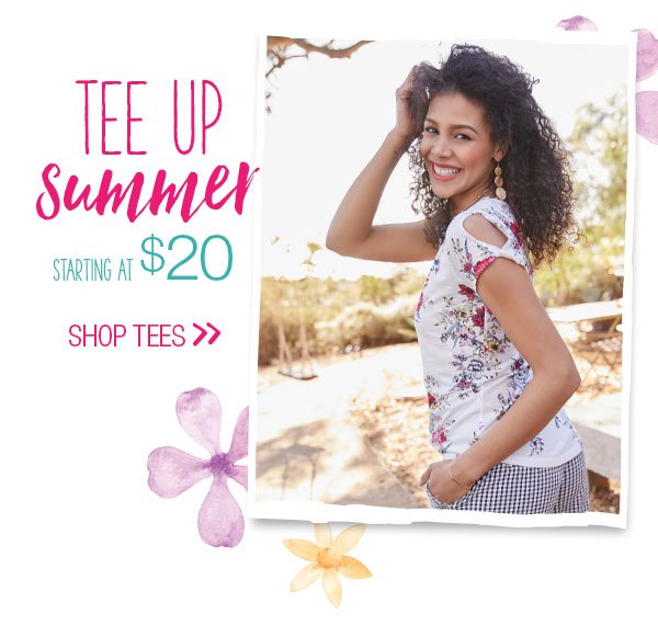 Tee up summer. Starting at $20. Shop tees