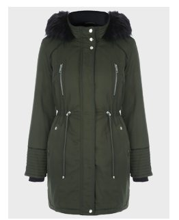 Green fur hood parka