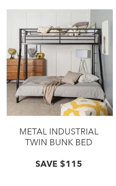 Metal Modern Industrial Pipe Twin over Full Bunk Bed | SHOP NOW