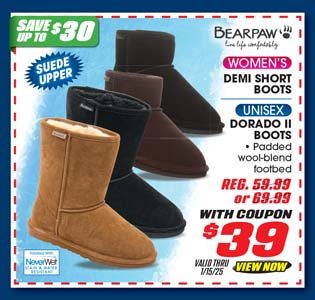 Bearpaw Demi Women's Short Boots or Unisex Dorado II Boots