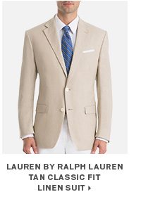 Lauren by Ralph Lauren Tan Classic Fit Linen Suit> 