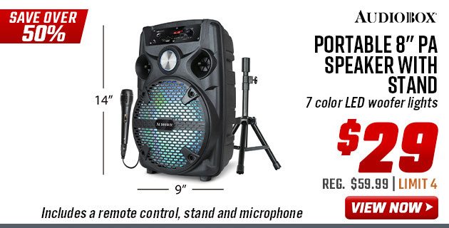 Audiobox Portable 8'' PA Speaker with Stand