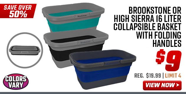 Brookstone or High Sierra 16 Liter Collapsible Basket with Folding Handles