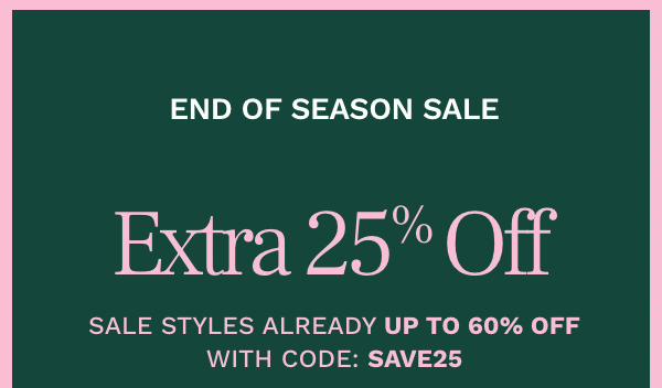 END OF SEASON SALE