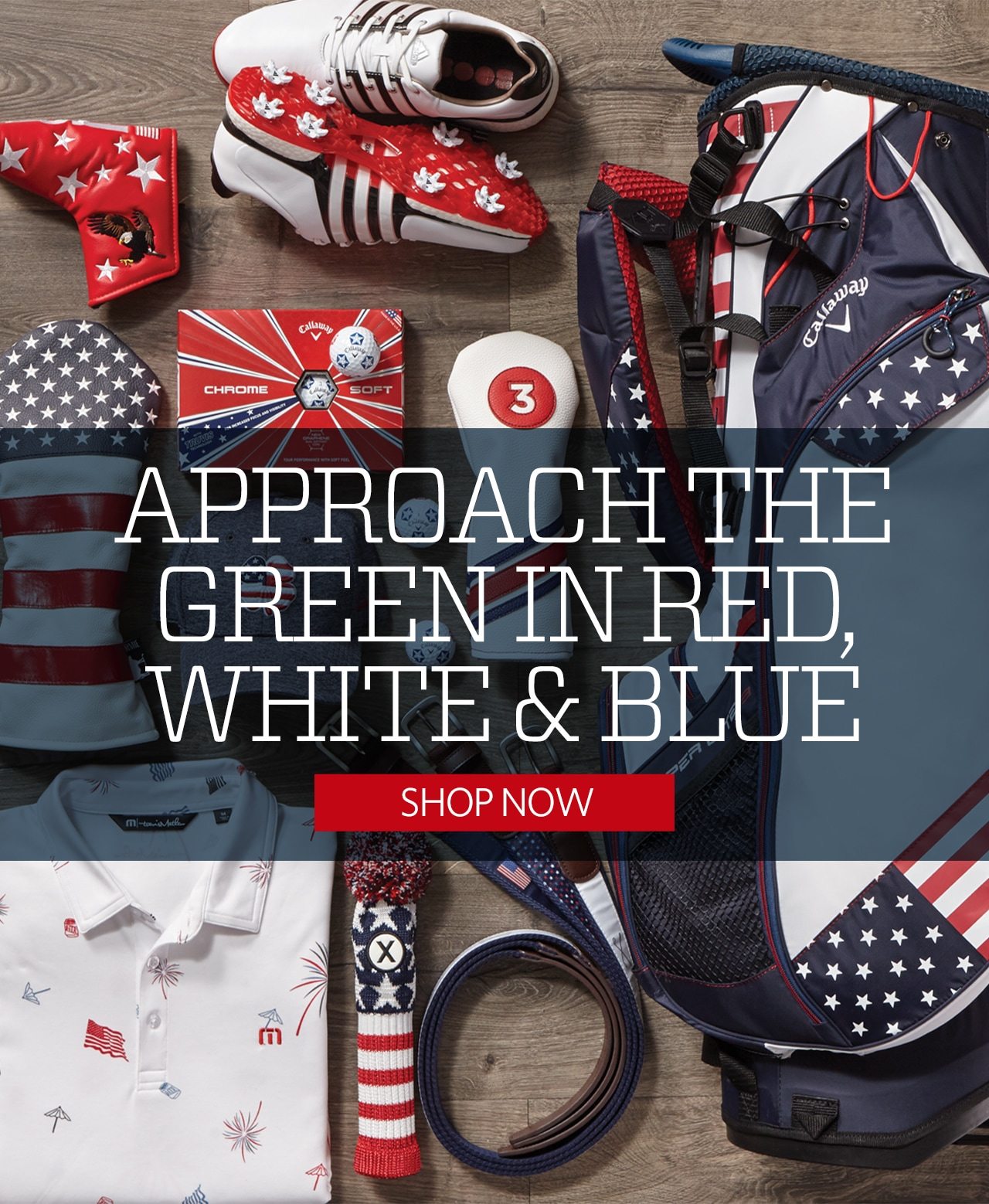 Approach the Green in Red White and Blue. Shop Now.