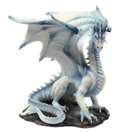 White Dragon Sitting Up Statue