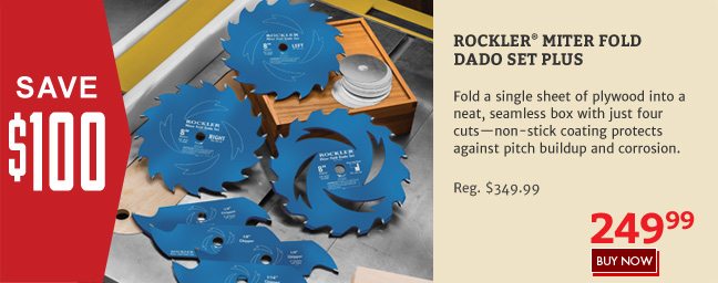 Save $100 on the Rockler Miter Fold Dado Set Plus