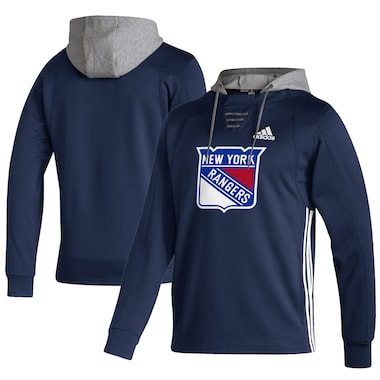 Men's adidas Navy New York Rangers Skate Lace AEROREADY Pullover Hoodie