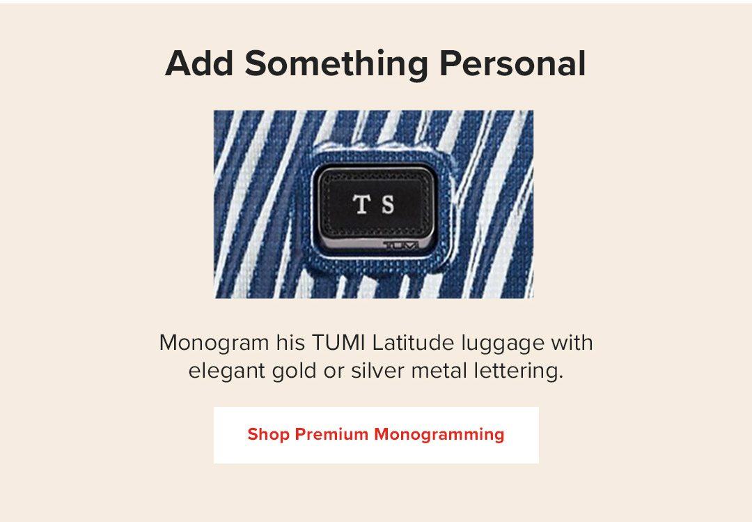 tumi premium monogram