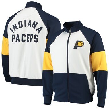 Indiana Pacers G-III Sports by Carl Banks Warm Up Colorblock Raglan Full-Zip Track Jacket - Navy/White
