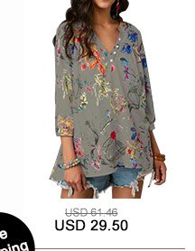 Three Quarter Sleeve Split Neck Blouse