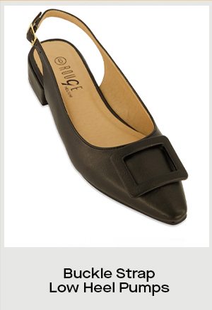 Buckle Strap Low Heel Pumps