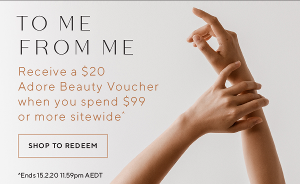 Receive a $20 Adore Beauty Voucher when you spend $99