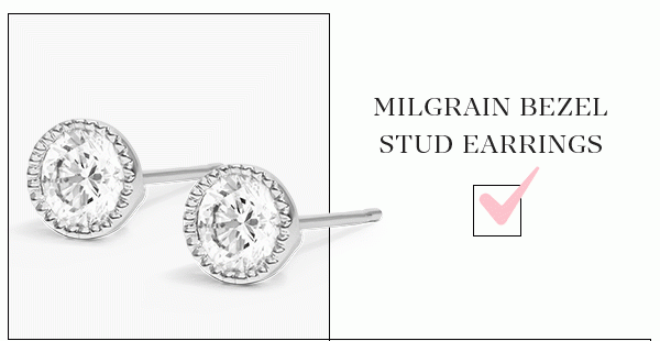 Milgrain Bezel Stud Earrings