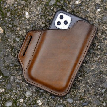 EDC Genuine Leather Retro 6.3 Inch Phone Bag