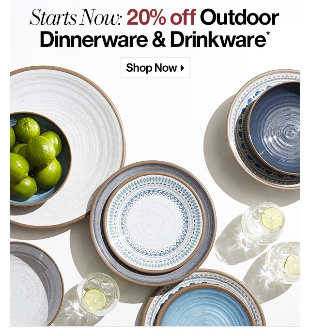 20% off Outdoor Dinnerware