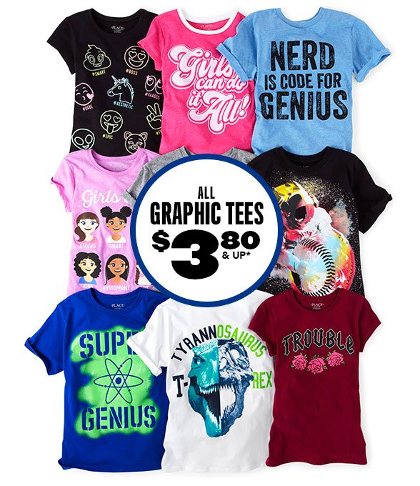 All Graphic Tees $3.80 & Up