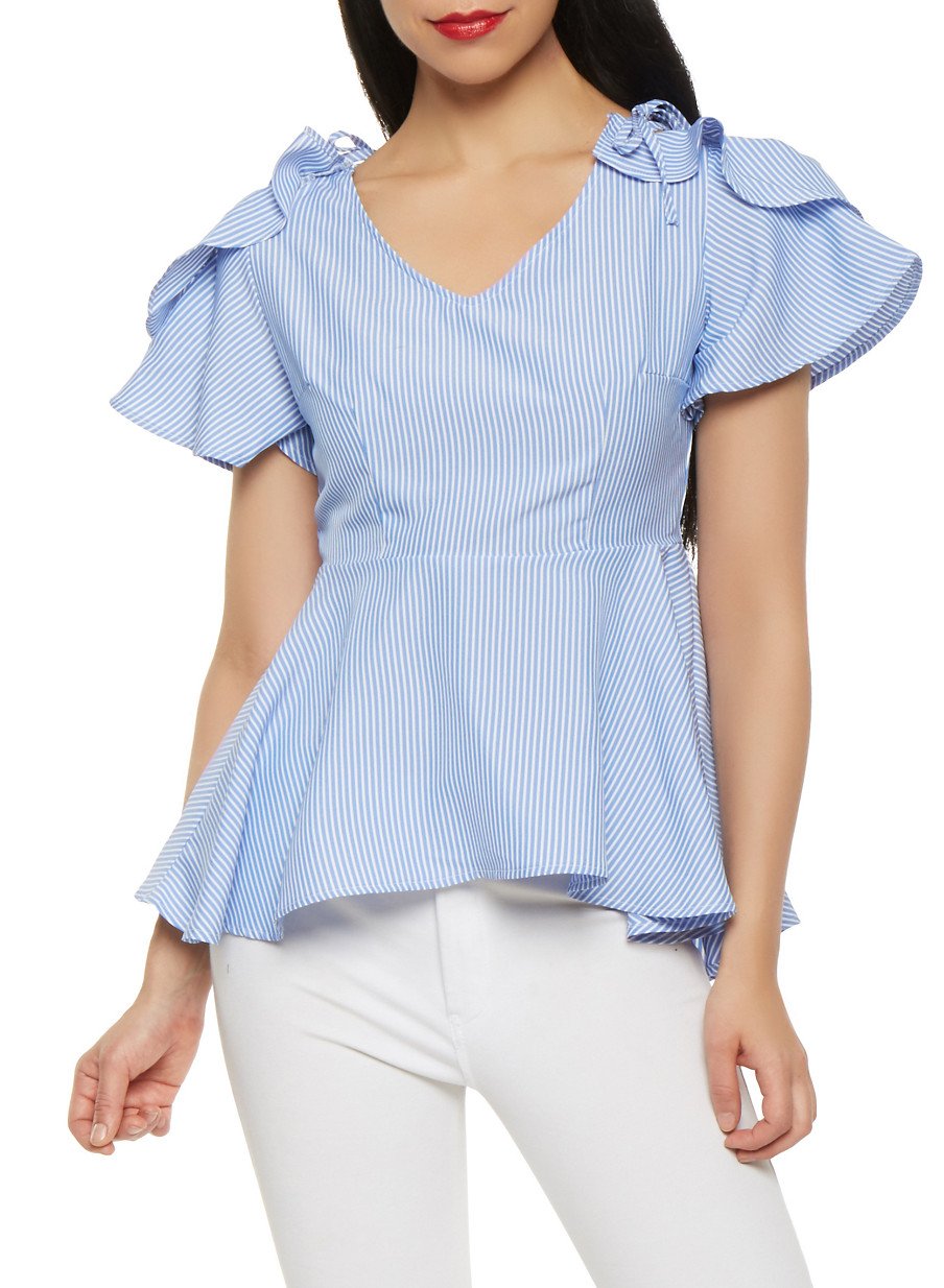 Striped Peplum Top