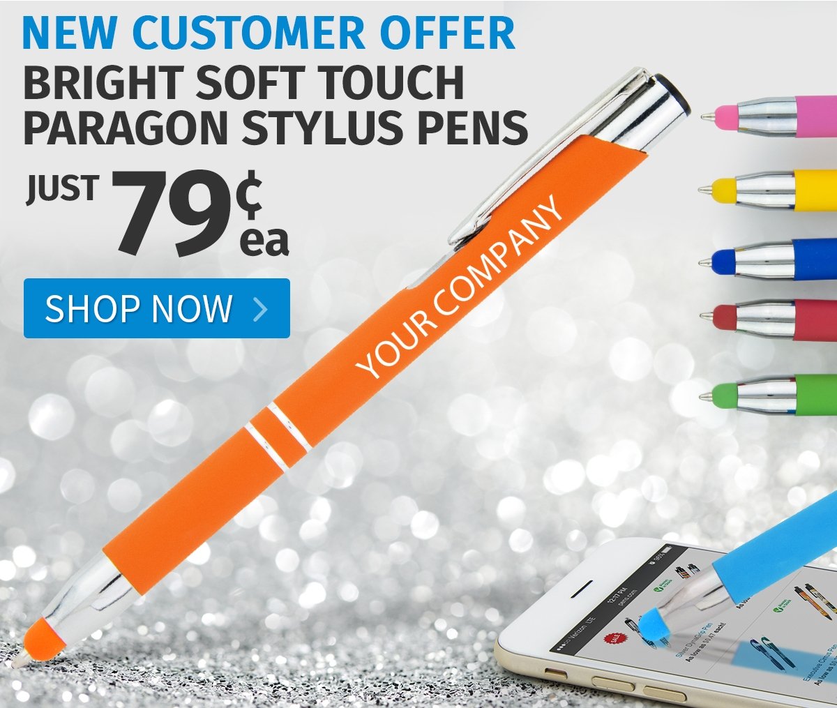 Bright Soft Touch Paragon Stylus Pens for only 79¢ each!