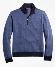 Merino Wool Bird's-Eye Half-Zip