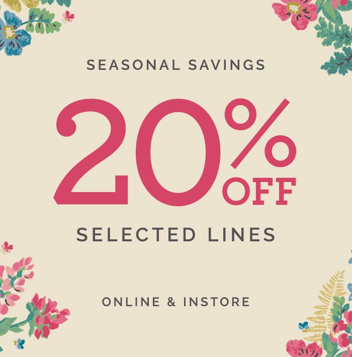 20% off selected lines now on! - Cath 