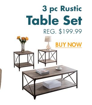 3pc Rustic Table Set