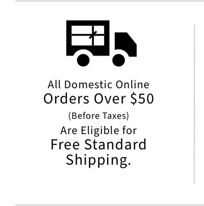 All Domestic Online Orders Over $50