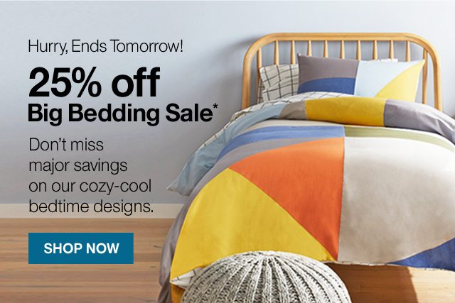 Ends Tomorrow: 25% off Big Bedding Sale