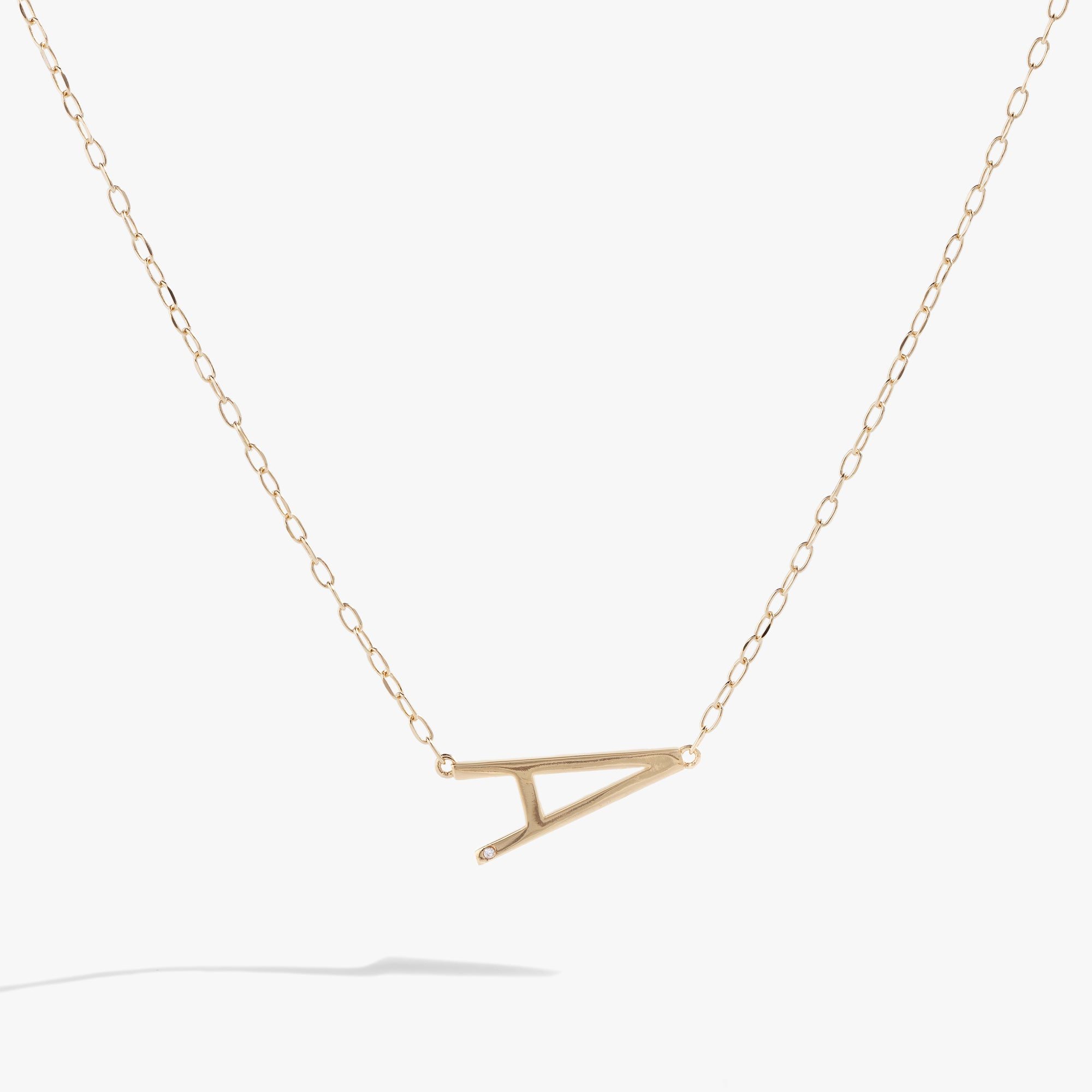 Image of Initial A Precious Elongated Necklace