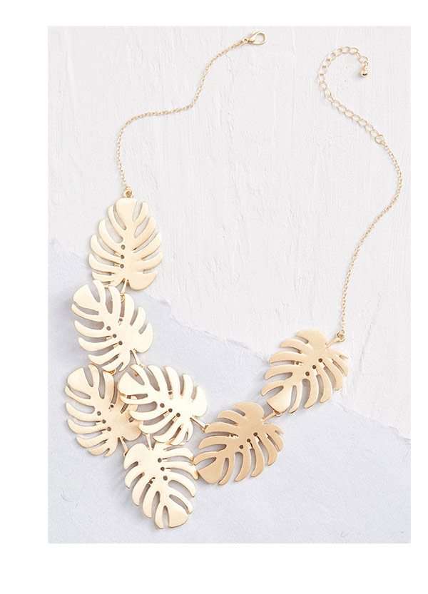 Tropical Fronds Statement Necklace