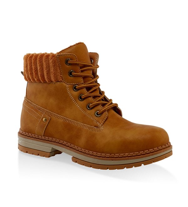 Ribbed Collar Work Boots