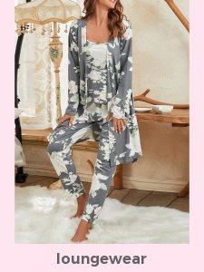 Floral Print Dark Grey Lounge Top and Pants