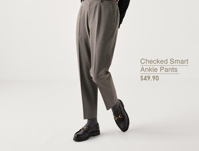 PDP4 - WOMEN CHECKED SMART ANKLE PANTS