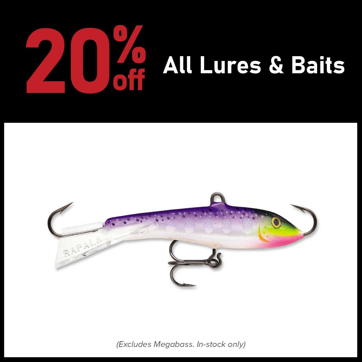 20% Off All Lures & Baits (Excludes Megabass. In-stock only)