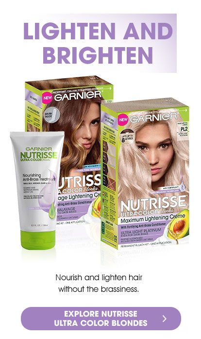 LIGHTEN AND BRIGHTEN - Nourish and lighten hair without the brassiness. - EXPLORE NUTRISSE ULTRA COLOR BLONDES >