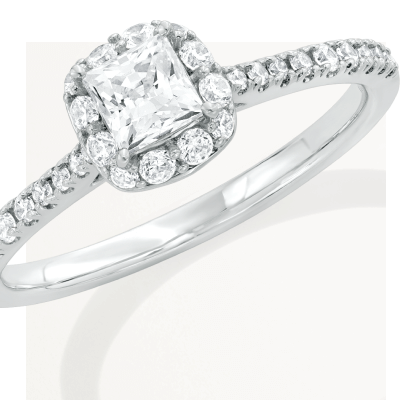 Lab-Grown Diamonds by KAY Engagement Ring 3/4 ct tw Round-cut 14K White Gold