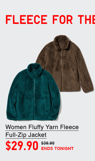 PDP7 - WOMEN FLUFFY YARN FLEECE FULL ZIP JACKET