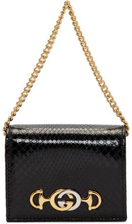 Gucci - Black Python Linea Wallet Bag